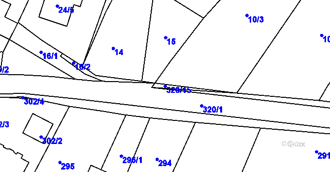 Parcela st. 320/15 v KÚ Libišany, Katastrální mapa