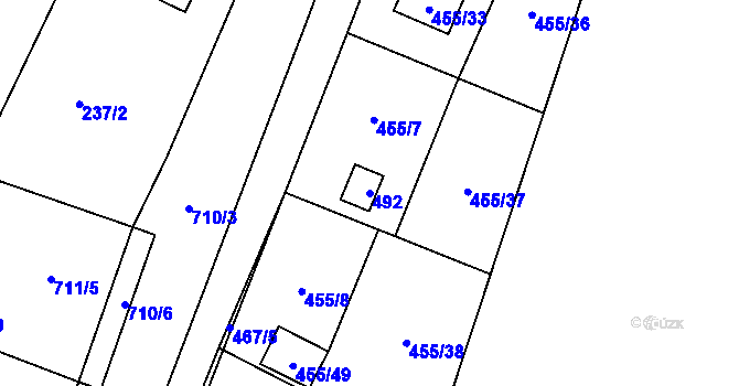 Parcela st. 492 v KÚ Libišany, Katastrální mapa