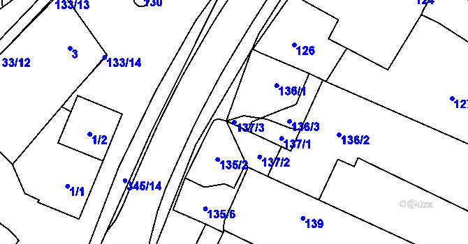 Parcela st. 137/3 v KÚ Libišany, Katastrální mapa