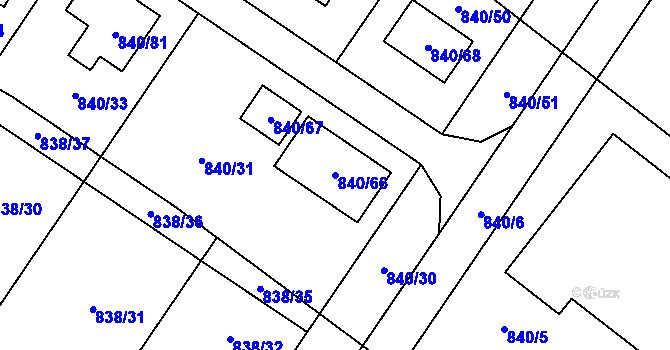 Parcela st. 840/66 v KÚ Libišany, Katastrální mapa