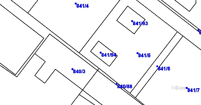 Parcela st. 841/94 v KÚ Libišany, Katastrální mapa
