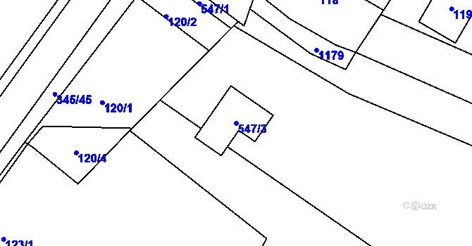 Parcela st. 547/3 v KÚ Libišany, Katastrální mapa