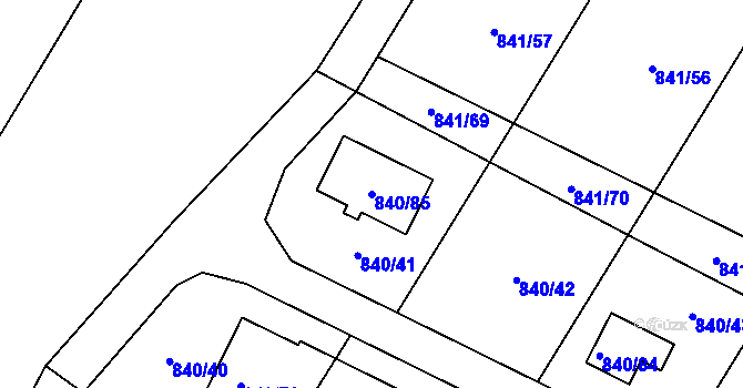 Parcela st. 840/85 v KÚ Libišany, Katastrální mapa