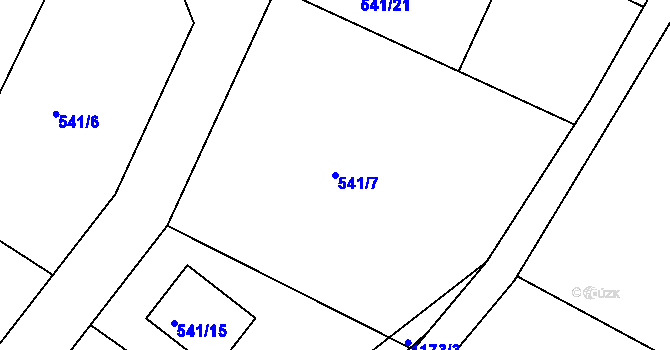 Parcela st. 541/7 v KÚ Libišany, Katastrální mapa