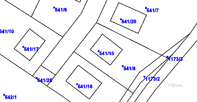 Parcela st. 541/15 v KÚ Libišany, Katastrální mapa