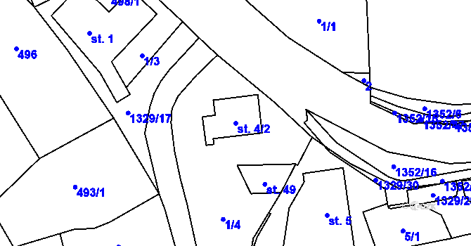 Parcela st. 4/2 v KÚ Libkov, Katastrální mapa