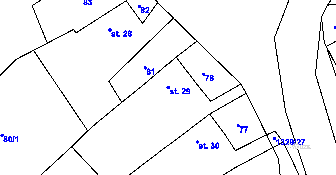 Parcela st. 29 v KÚ Libkov, Katastrální mapa