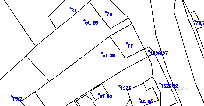 Parcela st. 30 v KÚ Libkov, Katastrální mapa