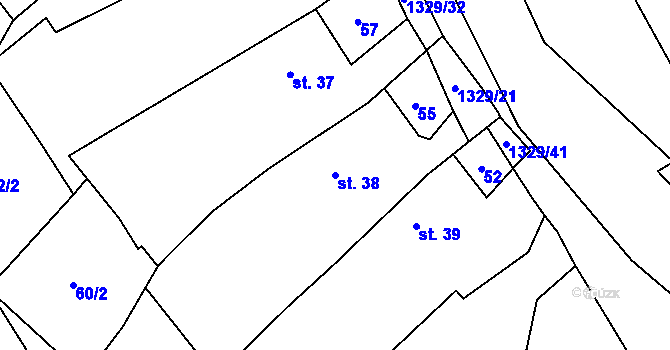 Parcela st. 38 v KÚ Libkov, Katastrální mapa