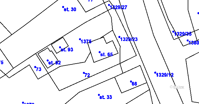 Parcela st. 65 v KÚ Libkov, Katastrální mapa