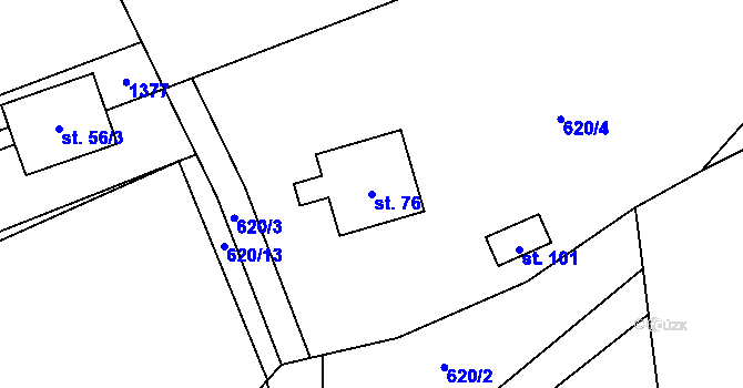 Parcela st. 76 v KÚ Libkov, Katastrální mapa