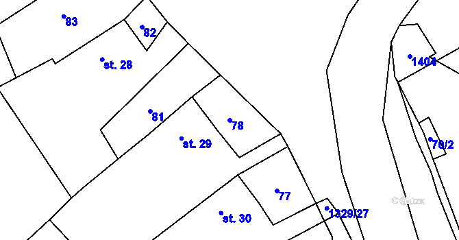 Parcela st. 78 v KÚ Libkov, Katastrální mapa