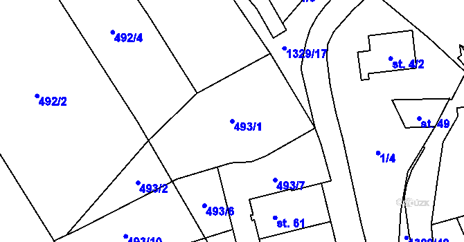 Parcela st. 493/1 v KÚ Libkov, Katastrální mapa