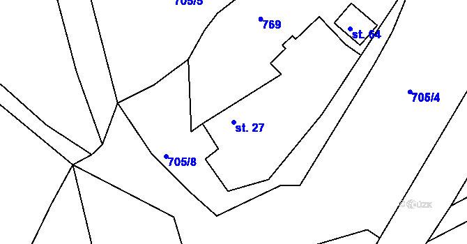 Parcela st. 27 v KÚ Libkov u Nasavrk, Katastrální mapa