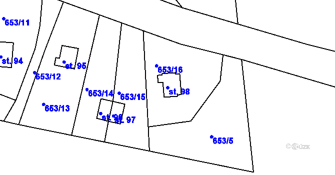 Parcela st. 98 v KÚ Libkov u Nasavrk, Katastrální mapa