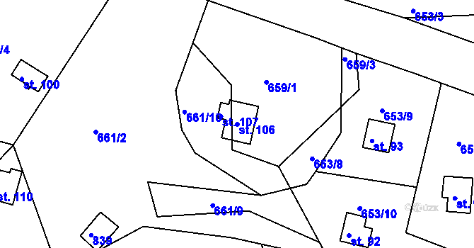 Parcela st. 106 v KÚ Libkov u Nasavrk, Katastrální mapa