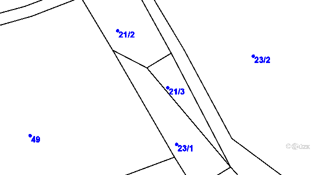 Parcela st. 21/3 v KÚ Libkov u Nasavrk, Katastrální mapa