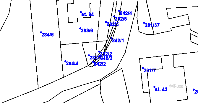 Parcela st. 282/2 v KÚ Libkov u Nasavrk, Katastrální mapa