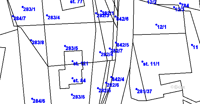 Parcela st. 282/4 v KÚ Libkov u Nasavrk, Katastrální mapa