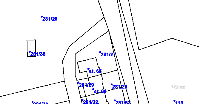 Parcela st. 281/27 v KÚ Libkov u Nasavrk, Katastrální mapa