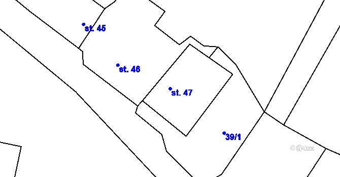 Parcela st. 47 v KÚ Libkova Voda, Katastrální mapa