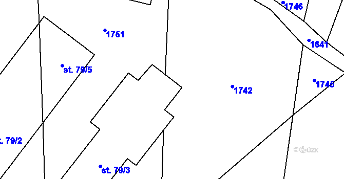 Parcela st. 79/4 v KÚ Libkova Voda, Katastrální mapa