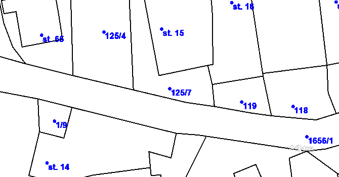 Parcela st. 125/7 v KÚ Libkova Voda, Katastrální mapa