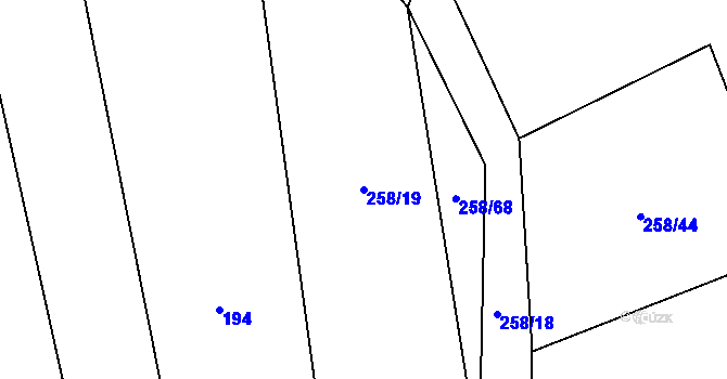Parcela st. 258/19 v KÚ Libkova Voda, Katastrální mapa