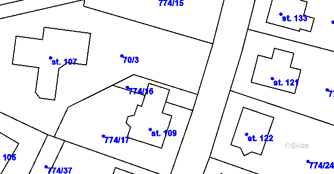 Parcela st. 70/5 v KÚ Libkova Voda, Katastrální mapa