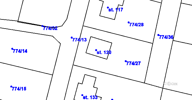 Parcela st. 120 v KÚ Libkova Voda, Katastrální mapa