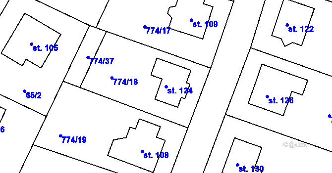 Parcela st. 124 v KÚ Libkova Voda, Katastrální mapa