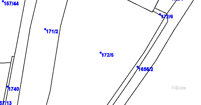 Parcela st. 172/5 v KÚ Libkova Voda, Katastrální mapa