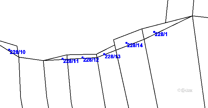 Parcela st. 228/13 v KÚ Libkova Voda, Katastrální mapa
