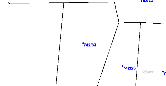 Parcela st. 742/33 v KÚ Libkova Voda, Katastrální mapa