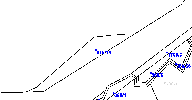 Parcela st. 816/14 v KÚ Libkova Voda, Katastrální mapa