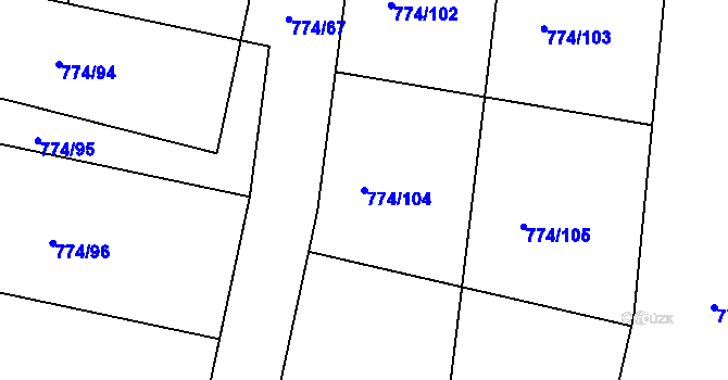 Parcela st. 774/104 v KÚ Libkova Voda, Katastrální mapa