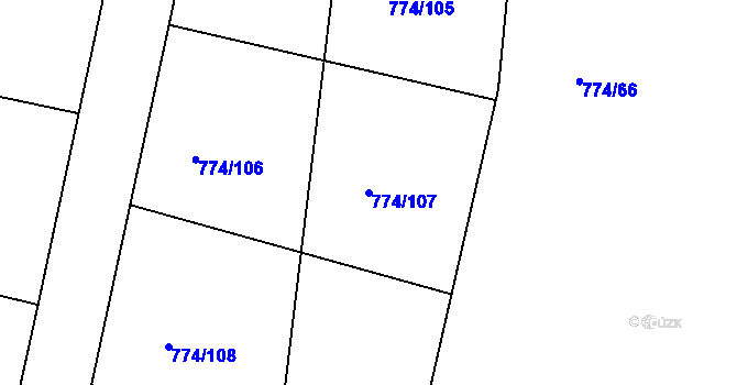 Parcela st. 774/107 v KÚ Libkova Voda, Katastrální mapa