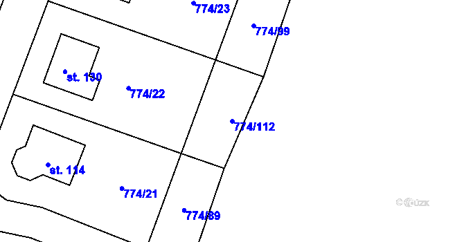 Parcela st. 774/112 v KÚ Libkova Voda, Katastrální mapa