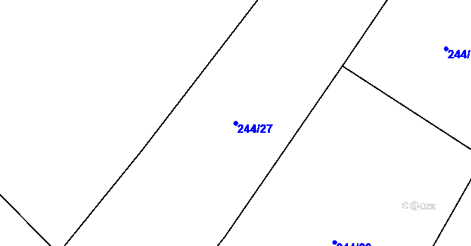 Parcela st. 244/27 v KÚ Libkovice pod Řípem, Katastrální mapa