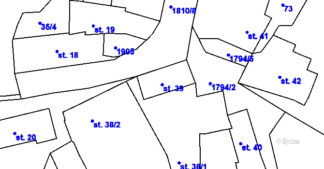 Parcela st. 39 v KÚ Liblín, Katastrální mapa