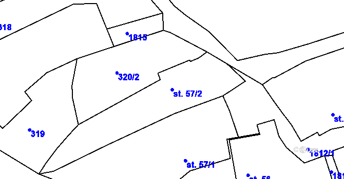 Parcela st. 57/2 v KÚ Liblín, Katastrální mapa