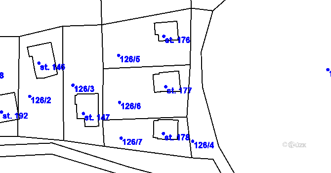 Parcela st. 177 v KÚ Liblín, Katastrální mapa