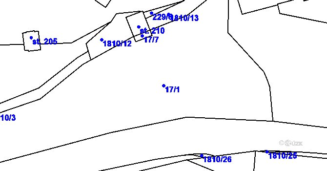 Parcela st. 17/1 v KÚ Liblín, Katastrální mapa