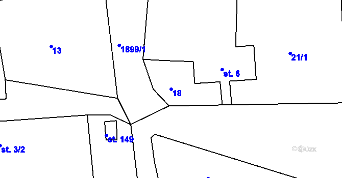 Parcela st. 18 v KÚ Liblín, Katastrální mapa