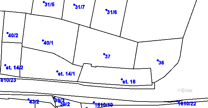 Parcela st. 37 v KÚ Liblín, Katastrální mapa