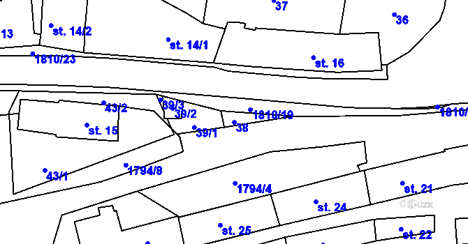Parcela st. 38 v KÚ Liblín, Katastrální mapa