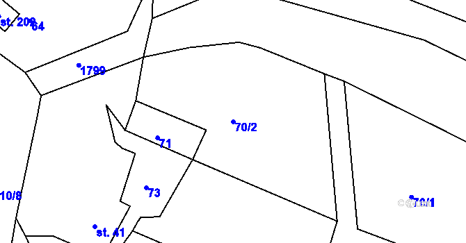 Parcela st. 70/2 v KÚ Liblín, Katastrální mapa