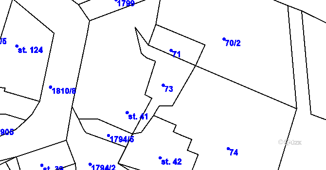 Parcela st. 73 v KÚ Liblín, Katastrální mapa