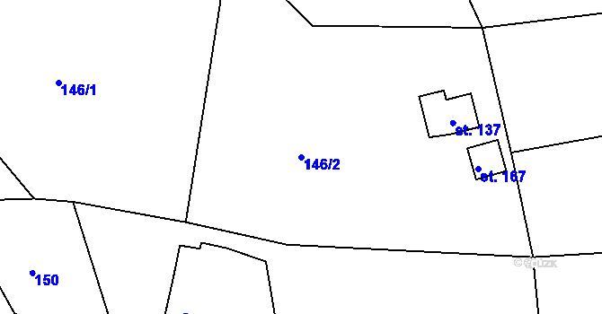 Parcela st. 146/2 v KÚ Liblín, Katastrální mapa