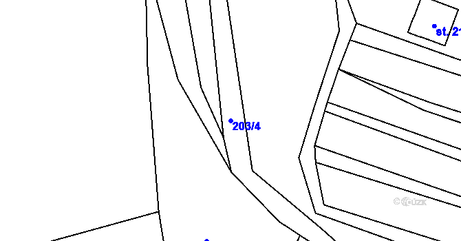 Parcela st. 203/4 v KÚ Liblín, Katastrální mapa